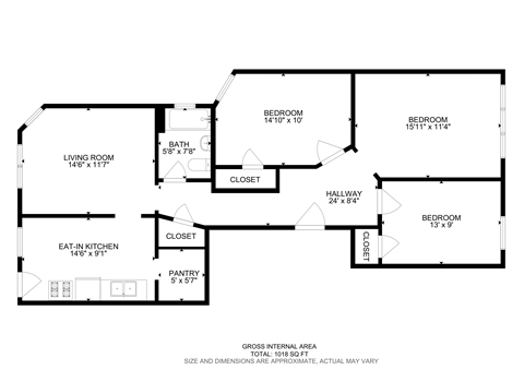 a floor plan of a home showing the bedrooms and baths